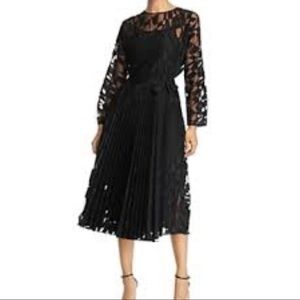 Hugo Boss Dalace Pleat & Geo Print Midi Dress